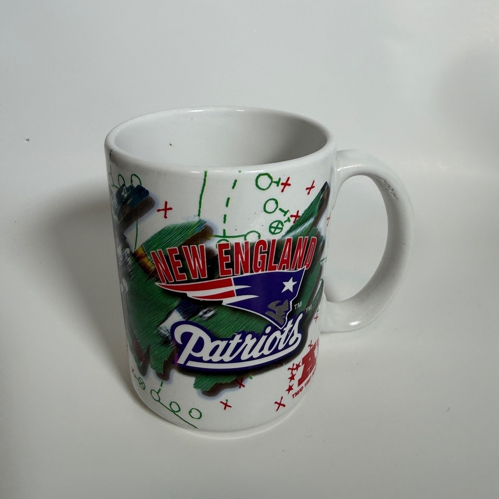 Vintage 1997 New England Patriots Coffee Mug NFL Playbook Design